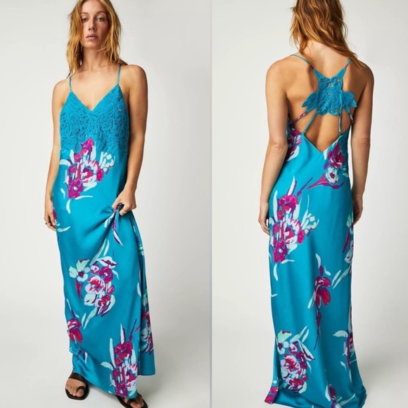 Free People Dresses & Skirts - New Free People Forever Yours Maxi Dress Size Small River Combo $228